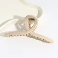 Grande pince à cheveux élégante en acrylique beige mat pour femme au design minimaliste - Épingle à cheveux en U / Kaki
