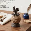 Porte-ficelle de style vintage en fonte marron avec corde de jute et 18,5cm de haut - Style Coq