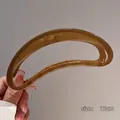 Grande pince à cheveux 13cm en acrylique ambre forme croissant pour style élégant - Pince à cheveux demi-lune / Marron