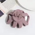 Grande pince à cheveux mate rose poudré en acrylique au design rectangulaire - Style Petit Potiron / Gris Violet