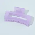 Pince à cheveux rectangulaire ajourée en acrylique de couleur lavande élégante et moderne - Pince Carrée Violet Gelée