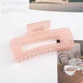 Pince à cheveux rectangulaire dépolie orange pêche élégante de style coréen - Pince Carrée Rose Gelée