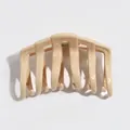 Grande pince à cheveux élégante en acrylique beige thé au lait avec finition brillante - Pince à Cheveux Citrouille Plate / Kaki