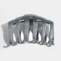 Grande pince à cheveux carrée en acrylique gris foncé avec une finition brillante - Pince à Cheveux Citrouille Plate / Gris