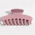 Grande pince à cheveux mate rose poudré en acrylique pour cheveux épais et style élégant - Pince à Cheveux Arête Plate / Rose Fumé