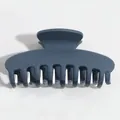 Grande pince à cheveux bleue foncée mate en acrylique au design carré élégant - Pince à Cheveux Arête Plate / Bleu Marine