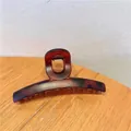 Grande pince à cheveux en résine écaille de tortue avec ressort métallique robuste - Barrette Style Point / Imprimé léopard écaille de tortue