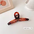Grande pince à cheveux en acrylique de 11CM avec motif écaille pour une coiffure élégante - Environ 11CM / Rouge Orange Transparent