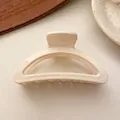 Pince à cheveux élégante en acrylique crème avec design ajouré raffiné - Style en Forme de D / Blanc Cassé