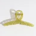 Grande pince à cheveux en acrylique vert citron translucide avec ressort solide - Épingle à cheveux en U / L / Vert Transparent