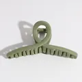 Grande pince à cheveux carrée en acrylique vert haricot mat au design élégant pour femme - Épingle à cheveux en U / L / Vert