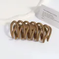 Grande pince à cheveux mate marron foncé en acrylique avec design tissé élégant pour femmes - Pince à Griffes de Clôture / L / Marron
