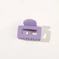 Pince à cheveux rectangulaire creuse violet mat au design élégant pour femmes - Petite Pince Carrée à Bords Ronds / 4cm / Violet
