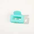 Grande pince à cheveux carrée en acrylique vert menthe mat pour un look sophistiqué - Petite Pince Carrée à Bords Ronds / 4cm / Vert Lac