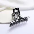 Grande pince à cheveux carrée élégante avec motif de texture de marbre noir et blanc - Style T Motif Marbré / L / Noir et Blanc