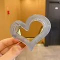 Pince à cheveux en forme de cœur bleu translucide avec ressort en métal solide - Style Cœur / Gris