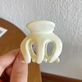 Élégante pince à cheveux en acrylique crème mat pour un look de queue de cheval sophistiqué - Petit M Mat / Blanc Cassé