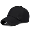 Classic black cotton baseball cap featuring a premium metal SPORTS logo on the side - Adjustable / Black