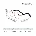 Rose gold round pet glasses frame with dimensions 8.5x7cm for small cats and dogs - Rose Gold (Without Lens)
