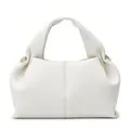 Ivory cloud handbag in lychee grain leather with gold hardware and shoulder strap - Off White