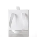 Caja de regalo para joyas blanca minimalista con asa de cinta blanca y tirador - 10cm x 10cm x 3.5cm / Blanco