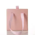Pink drawer jewelry box with glitter finish and satin handle for rings and earrings - Pink