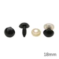 Black 18mm acrylic safety eyes with clear washers for DIY stuffed animal dolls - 18mm / Black