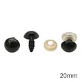 20mm black plastic safety eyes and clear washers for DIY plush animal toy making - 20mm / Black
