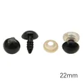 Black 22mm plastic safety eyes for plush toys and DIY dolls with clear washers - Black / 22mm (10 Pairs/Pack)