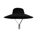 Chapeau de soleil noir pour homme à large bord avec maille et mentonnière réglable - Noir