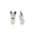 DIY cartoon cat charm in gradient black and white finish for phone chain making - White with Black Ears and Bow Style / Gradient White Black