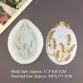 DIY silicone mold for wheat ear shaped aromatherapy plaster and resin ornaments - 11.1*8.6*2CM / Translucent