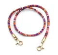 Close-up of colorful braided strap with gold lobster clasps for bags or phones - 80 cm / Orange Purple (Gold Buckle)