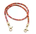 Colorful heishi beads shoulder strap with golden metal swivel lobster clasps - 80 / Red Orange with Gold Buckle