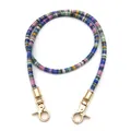 Detail of colorful disc bead strap with polished gold metal lobster clasps for bags - 80 / Blue Silver Buckle