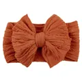 Fascia per neonati con fiocco jacquard marrone caramello e morbida banda elastica - caffè