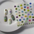 Stickers ongles 5D succulents et cactus TS-018 avec texture florale en relief - Succulentes et cactus (TS-018)