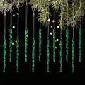 Adornos de carámbanos de acrílico verde en ramas de pino nevadas para Navidad - Colgante De 5 Pulgadas Con Efecto De Goteo De Hielo Verde 12 Piezas