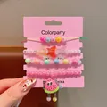 Kids colorful acrylic bracelet set with rainbow beads and watermelon charm pendants - 19# Watermelon