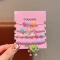Kids acrylic beaded bracelets set with candy and green monster cartoon charms - 23# Biscuit