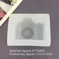 Vierkante camera siliconen vorm voor DIY fondant taart, afmeting 9x7x3.8cm, wit - 9x7x3.8cm / Semi-transparant