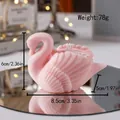 Pink swan shaped scented candle with feather texture on mirror base, weight 78g - Pink Swan