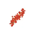Detailweergave van gouden haarklem met luxe rode strassteentjes en bloemmotief - Goud Rood Stijl (2)