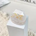 Mini molletta per capelli a gatto in acetato lilla con dettagli dorati del viso - 3cm / Bianco Iridescente