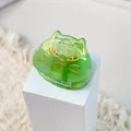Cute green marbled cat hair claw clip made of acetate for women and girls - 3cm / Apple Green