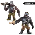 Miniature combat gorilla figures with weapons and detailed fur texture, military style - Rocket Launcher and Roaring Pose Style (LX853-2)