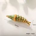 18k gold plated koi fish pendant with teal green enamel and 40.5mm length detail - Gold Orange Enamel (A0122)
