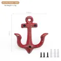 Vintage Wandhaken Schiffsanker Rot aus Eisen mit rustikalem Finish für Wohndeko - Rot