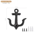 Industrieller Anker-Wandhaken in Schwarz mit 9,5x11cm Abmessungen und Schrauben - Schwarz