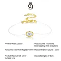 Bracciale in argento 925 con moissanite ovale 5x7mm e cordino rosso invisibile - Stile Linea Invisibile (L16237) / Moissanite 5x7mm